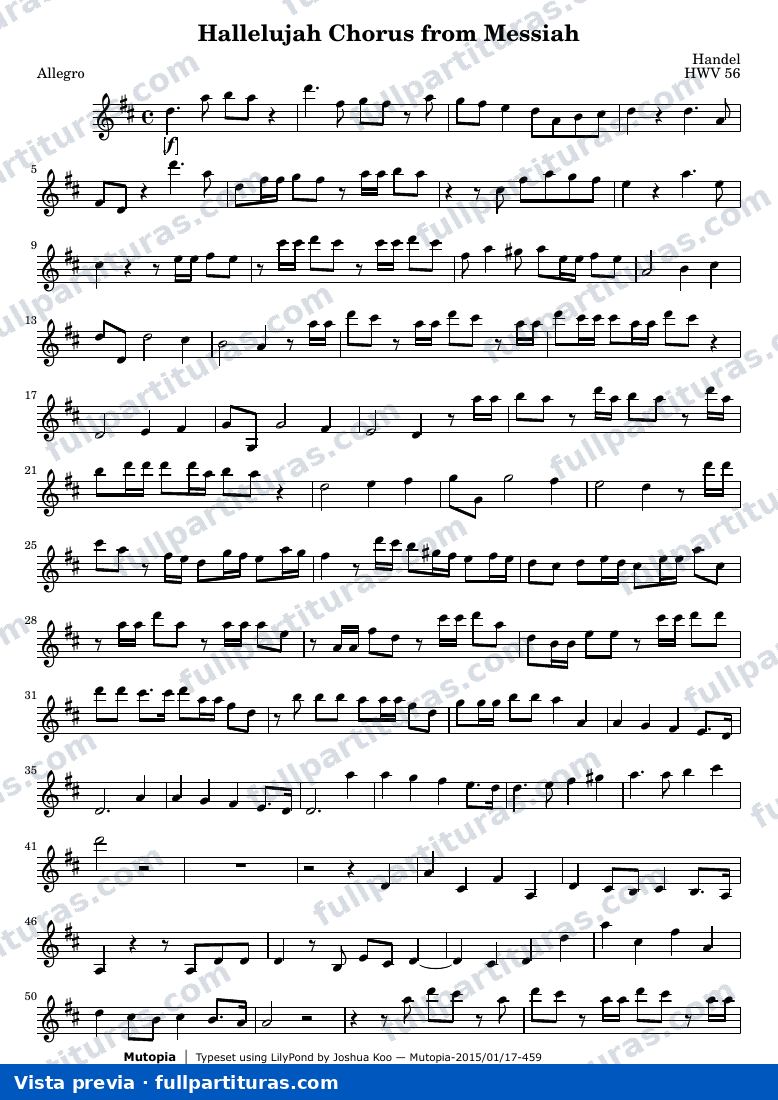 Hallelujah Chorus from Messiah — Violin1 score — preview