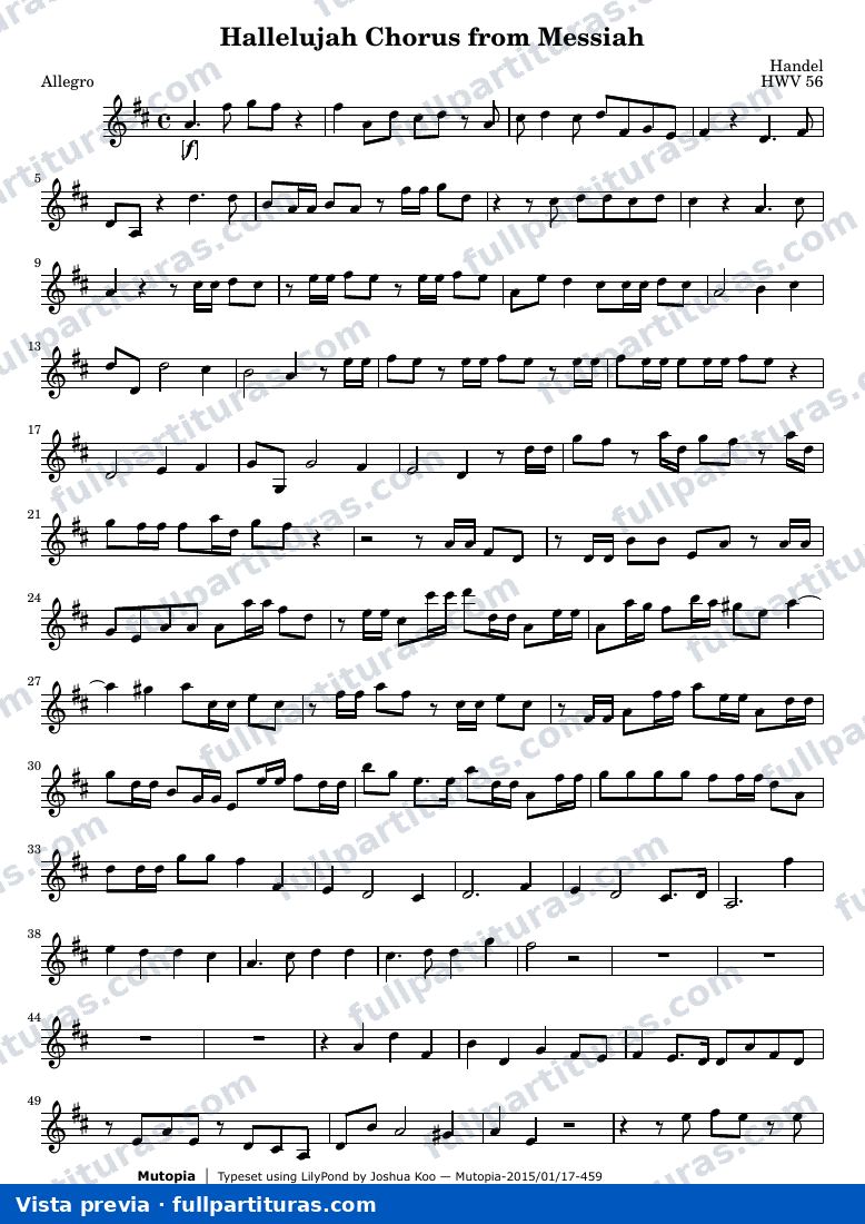 Hallelujah Chorus from Messiah — Violin2 score — Vorschau