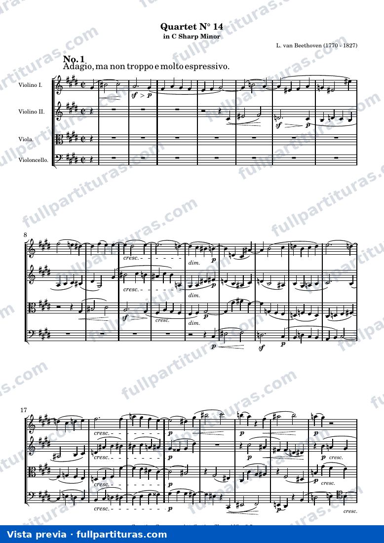 Quartet No. 14 in C Sharp Minor — Quartet o131 — anteprima