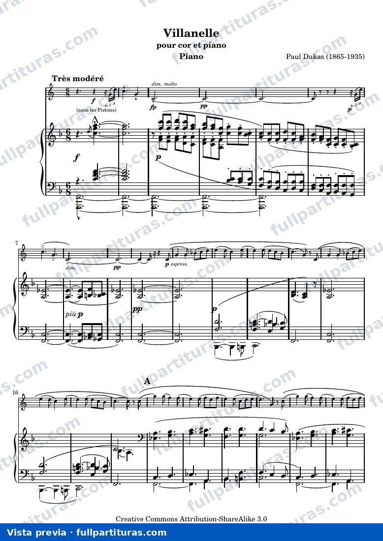 Villanelle — Piano — visualização