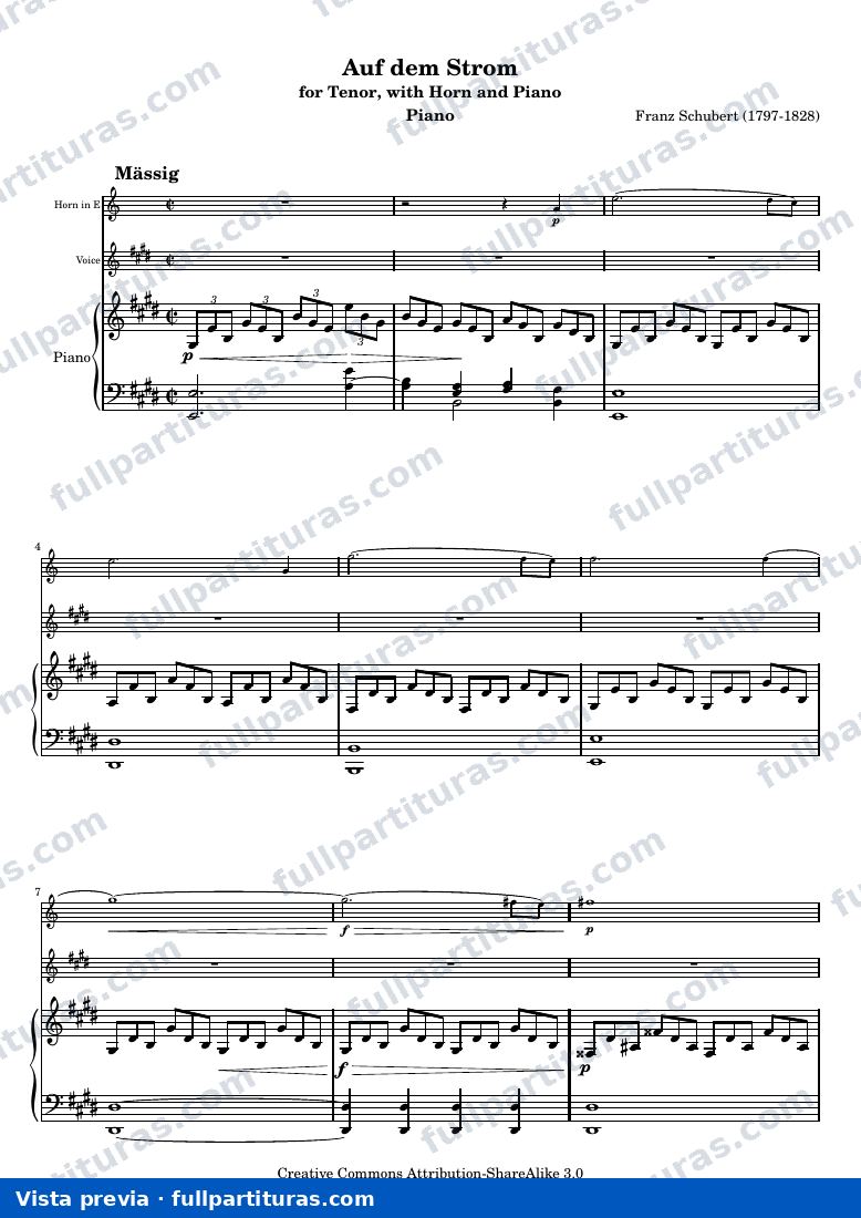 Auf dem Strom — Piano — Vorschau