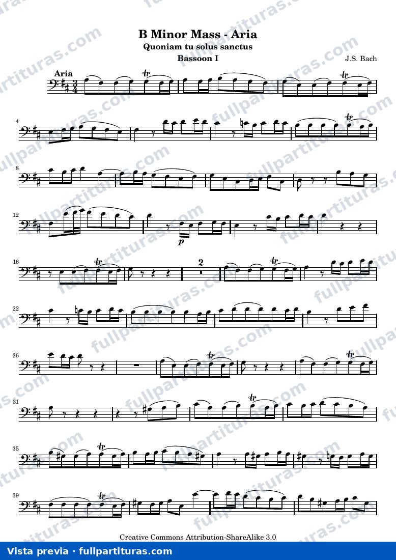 B Minor Mass - Aria — Bassoon1 — Vorschau