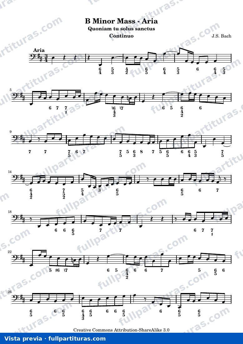 B Minor Mass - Aria — Continuo — anteprima