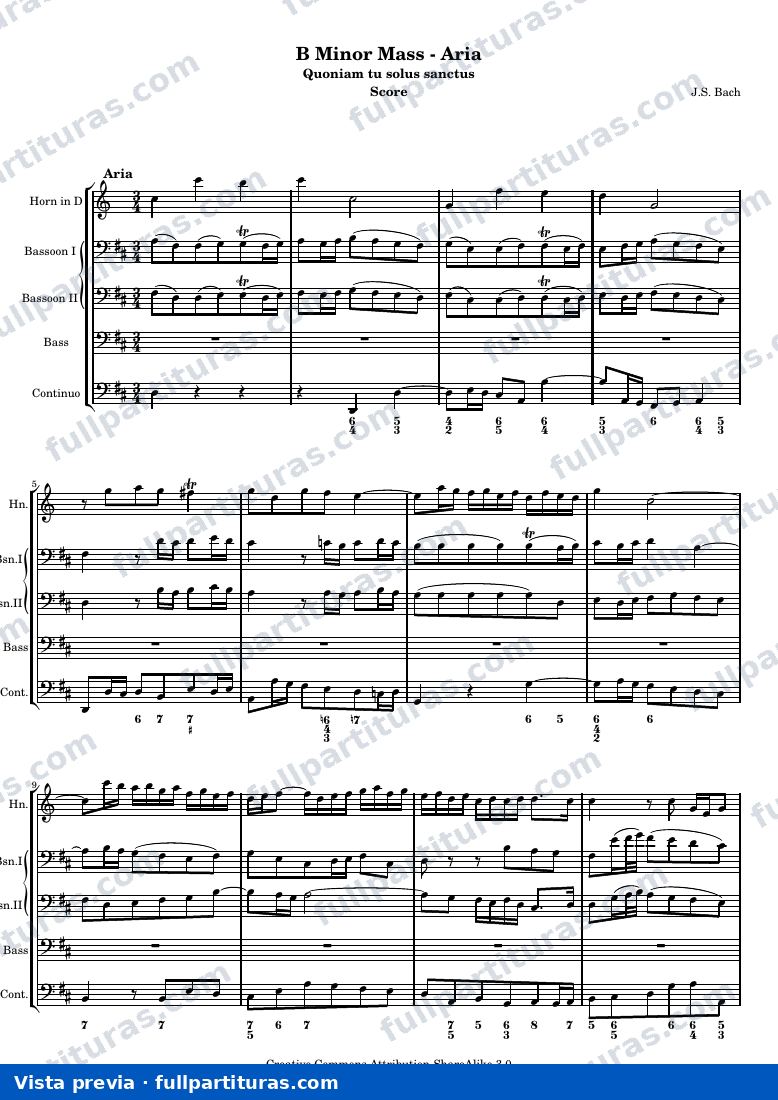 B Minor Mass - Aria — Score — Vorschau