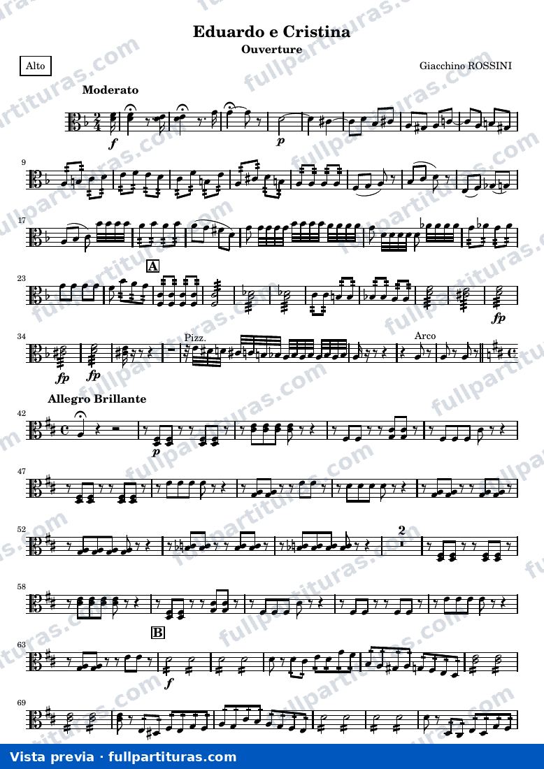 Eduardo e Cristina, ouverture — Alto — Vorschau