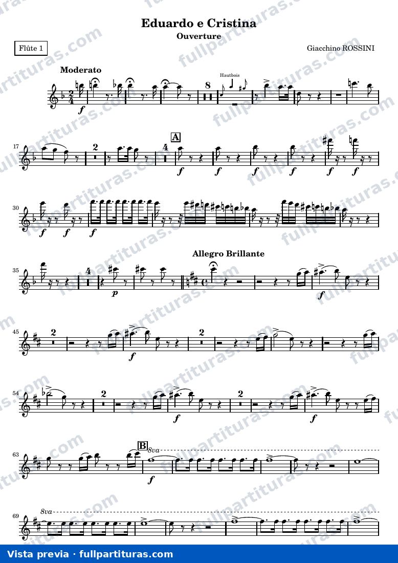 Eduardo e Cristina, ouverture — Flute1 — aperçu