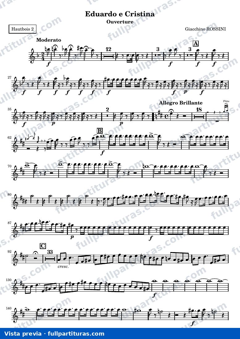 Eduardo e Cristina, ouverture — Hautbois2 — preview