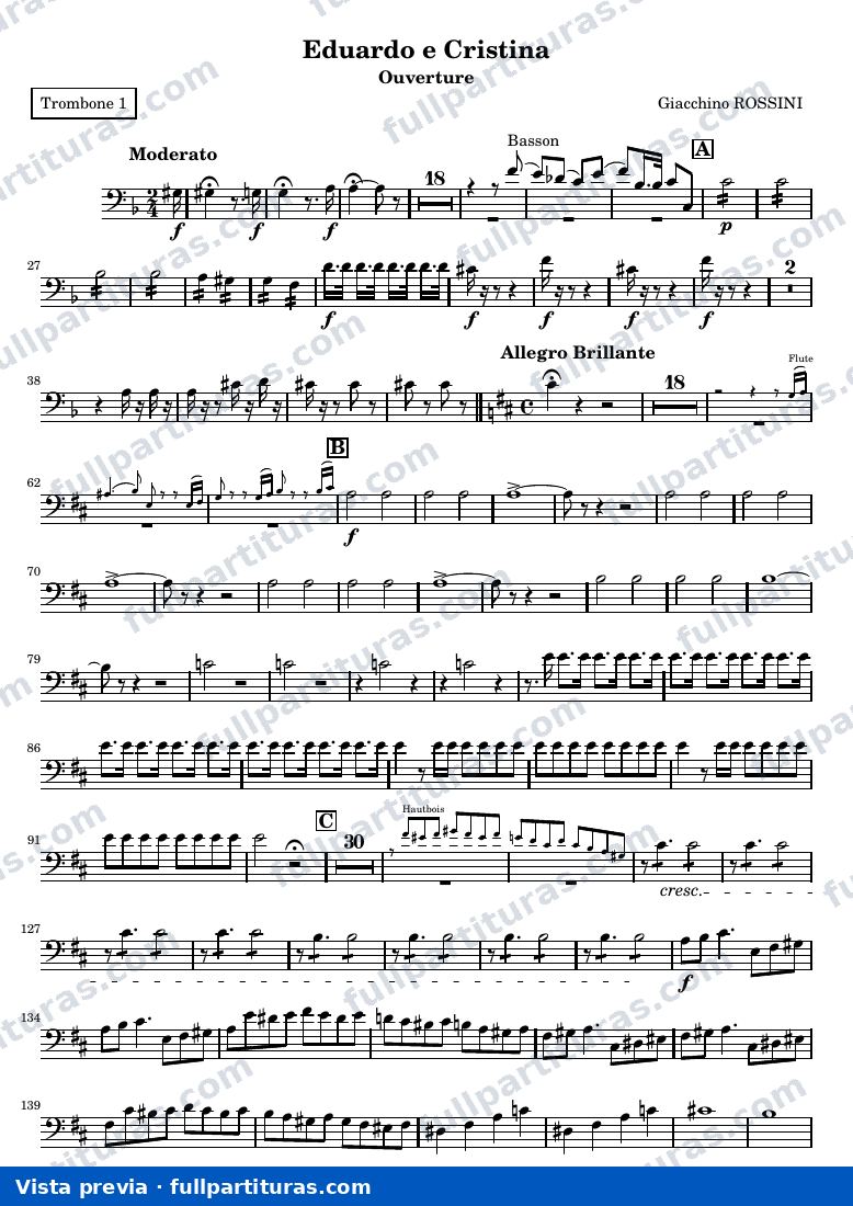 Eduardo e Cristina, ouverture — Trombone1 — Vorschau