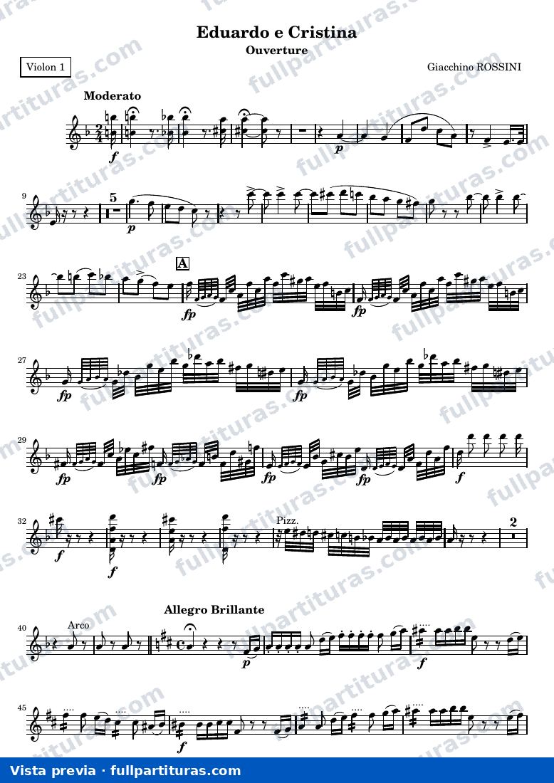 Eduardo e Cristina, ouverture — Violon1 — Vorschau