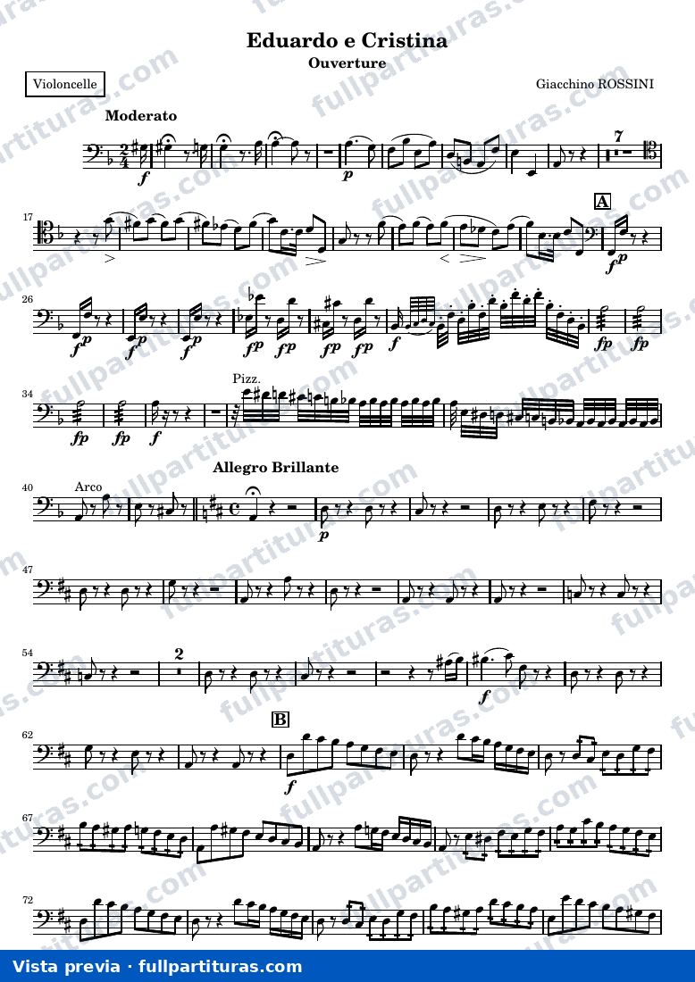 Eduardo e Cristina, ouverture — Violoncelle — visualização