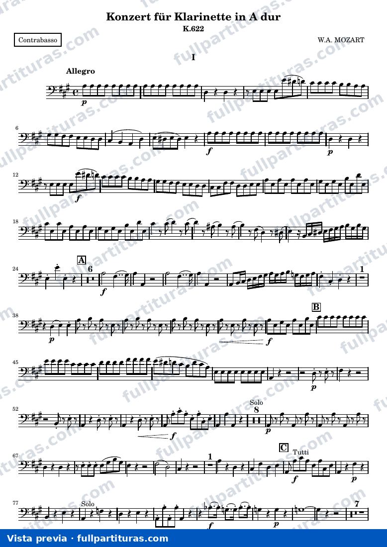 Clarinet concerto — Contrebasse — vista previa