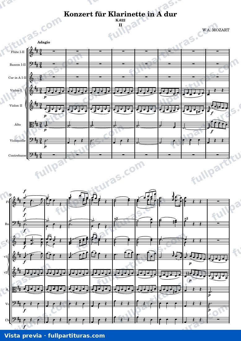 Clarinet concerto — Score 2 — vista previa