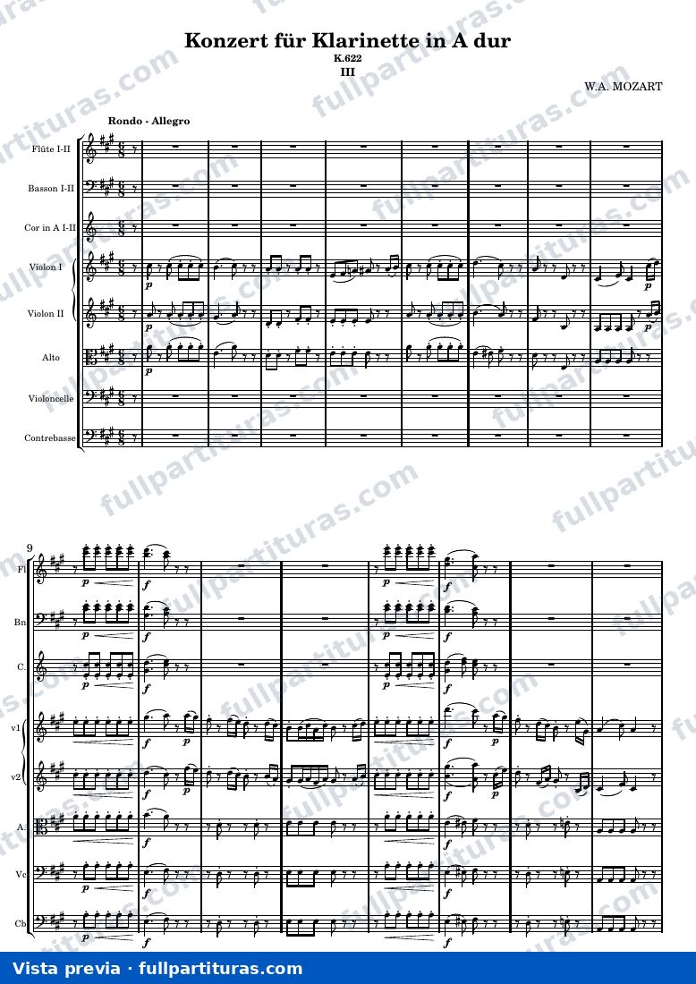 Clarinet concerto — Score 3 — vista previa