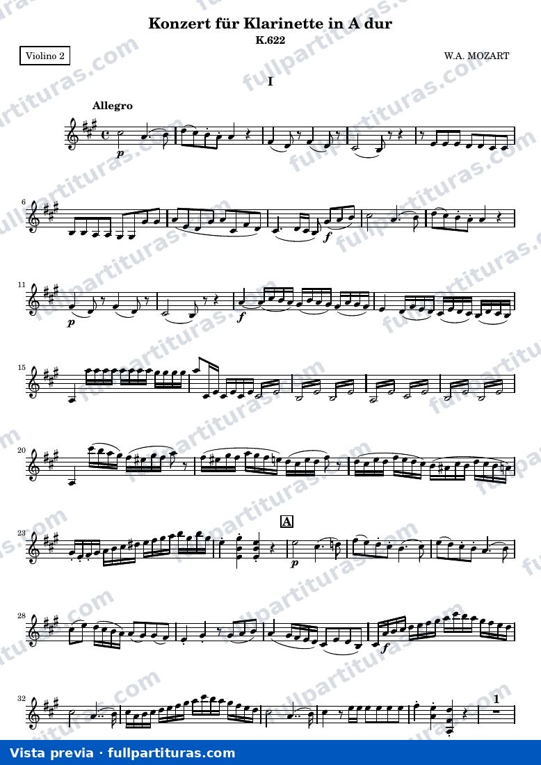 Clarinet concerto — Violon2 — vista previa