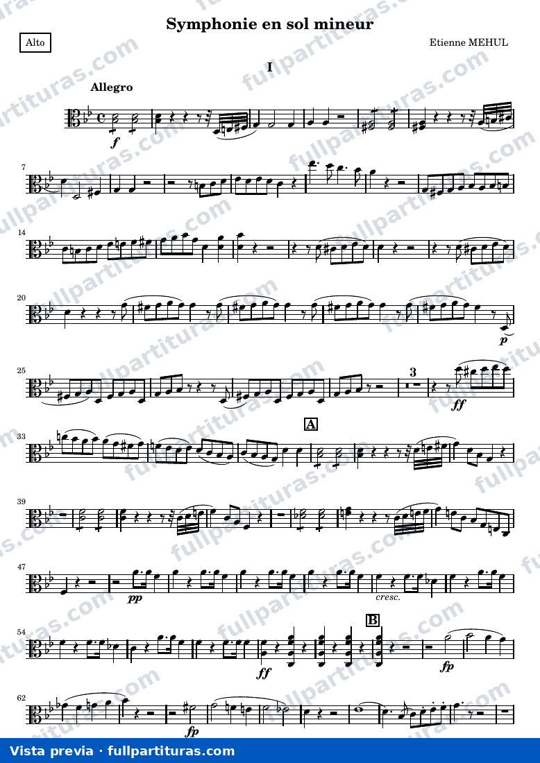 Symphonie en sol mineur — Alto — visualização