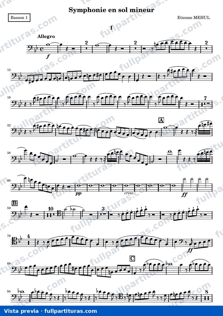 Symphonie en sol mineur — Basson1 — Vorschau