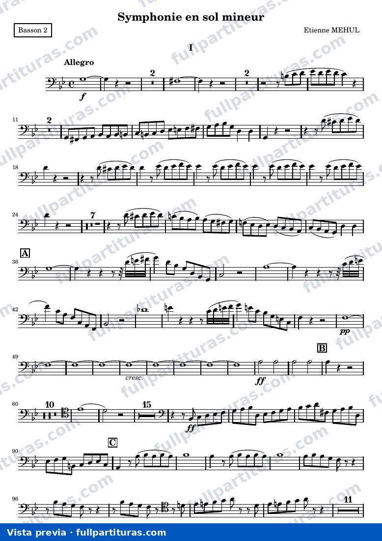Symphonie en sol mineur — Basson2 — Vorschau
