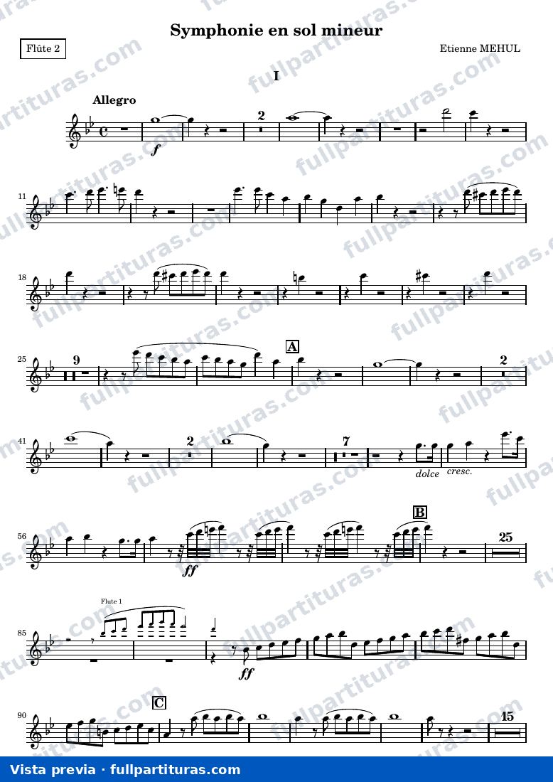 Symphonie en sol mineur — Flute2 — Vorschau