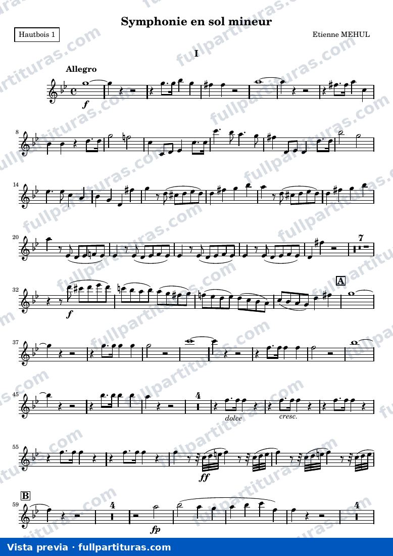 Symphonie en sol mineur — Hautbois1 — aperçu