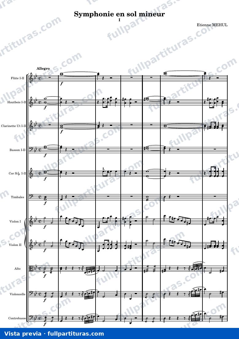 Symphonie en sol mineur — Score 1 — visualização