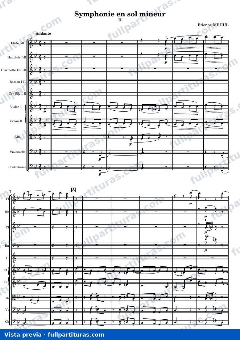 Symphonie en sol mineur — Score 2 — visualização