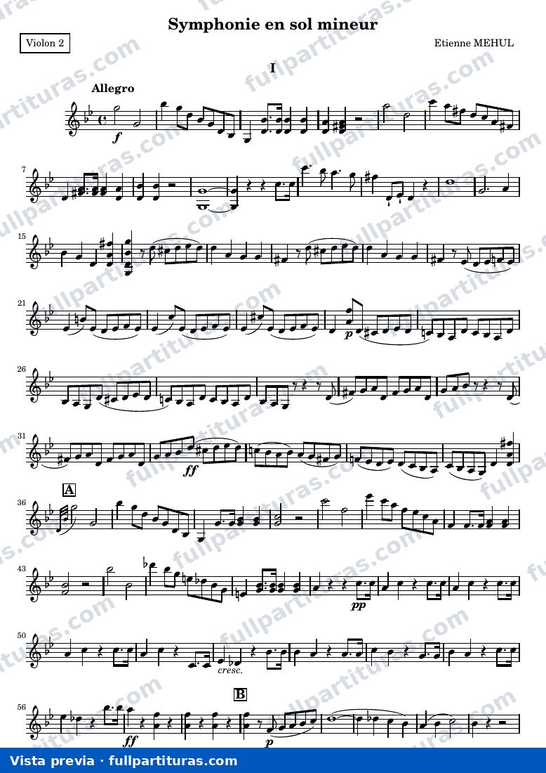Symphonie en sol mineur — Violon2 — Vorschau