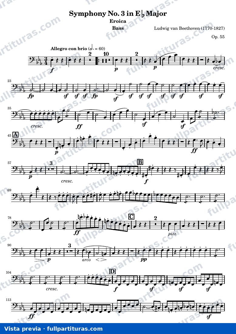 Symphony No. 3 in Eb Major (Eroica) — Bass — visualização