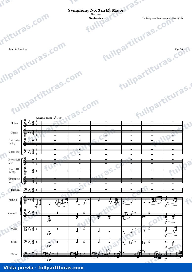 Symphony No. 3 in Eb Major (Eroica) — ScoreMvtII — anteprima