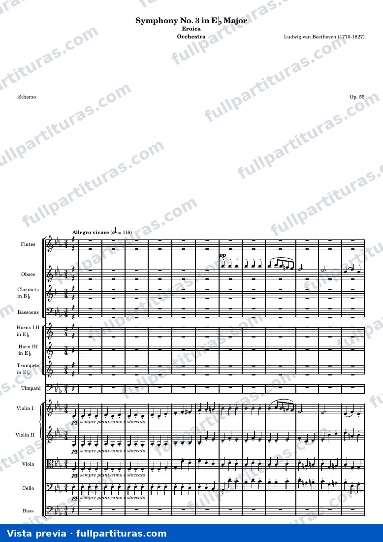 Symphony No. 3 in Eb Major (Eroica) — ScoreMvtIII — visualização