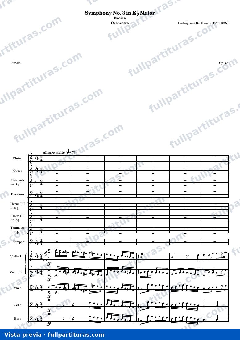 Symphony No. 3 in Eb Major (Eroica) — ScoreMvtIV — предварительный просмотр