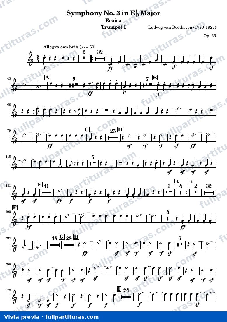 Symphony No. 3 in Eb Major (Eroica) — Trumpet1 — aperçu