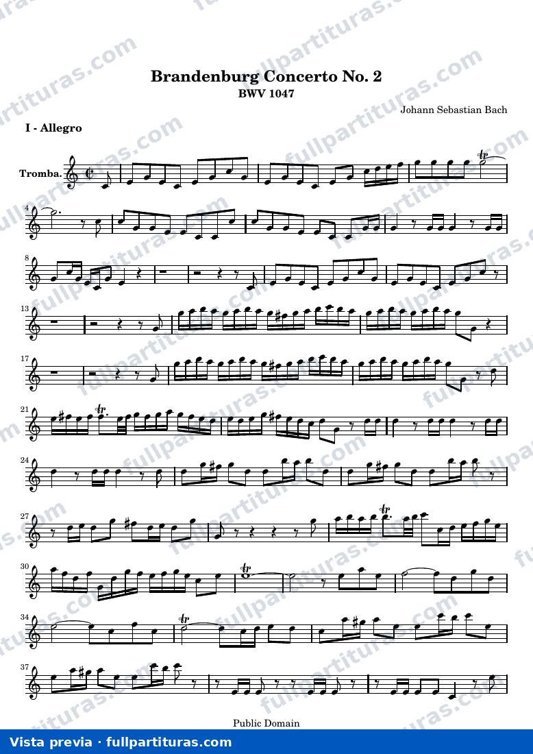 Brandenburg Concerto No. 2 — Tromba — aperçu