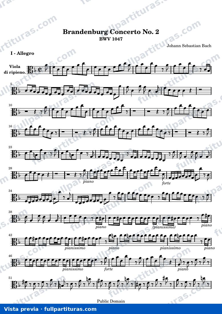 Brandenburg Concerto No. 2 — Viola — Vorschau