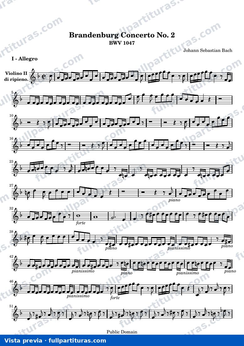 Brandenburg Concerto No. 2 — Violino 2 — Vorschau