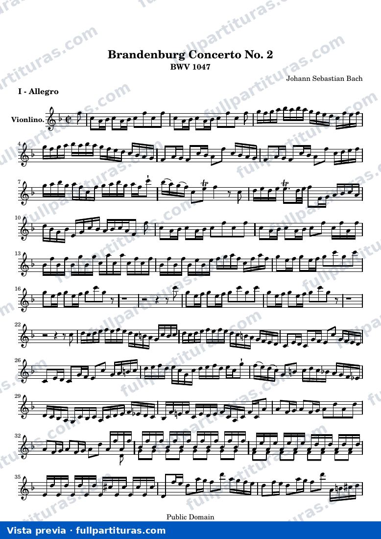 Brandenburg Concerto No. 2 — Violino — Vorschau