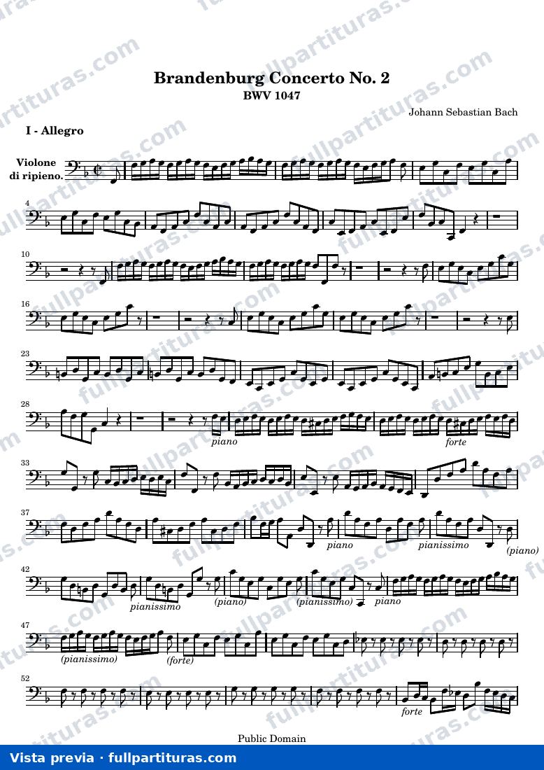 Brandenburg Concerto No. 2 — Violone — Vorschau