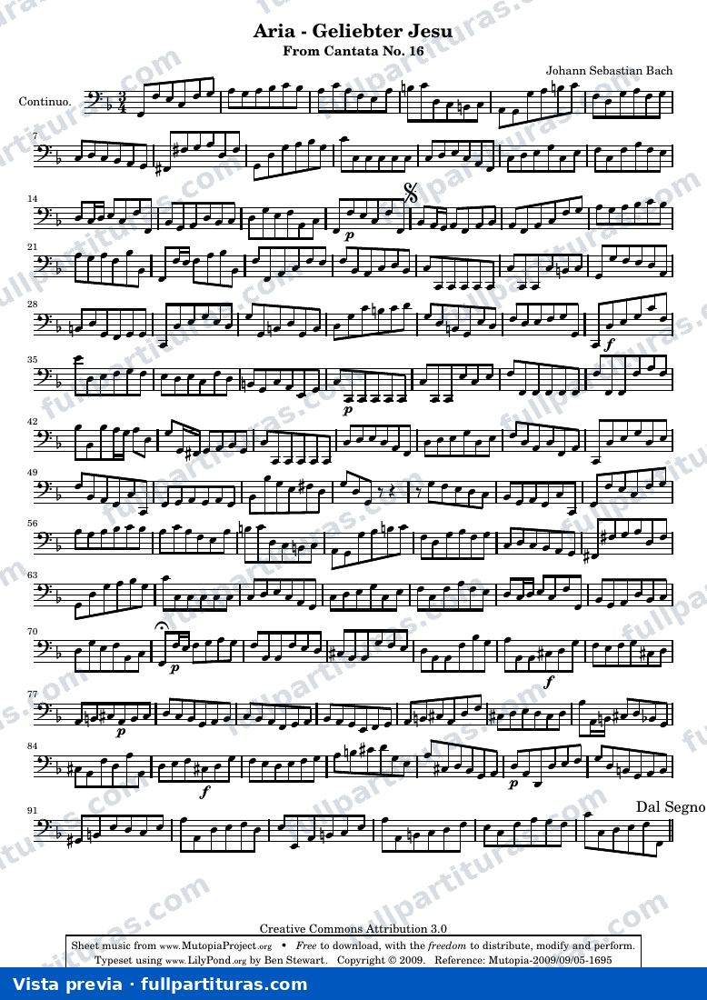 Geliebter Jesu - From Cantata No. 16 — Continuo — Vorschau
