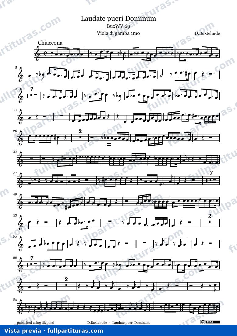 Ciaconna: Laudate pueri Dominum — BuxWV69 parts — preview