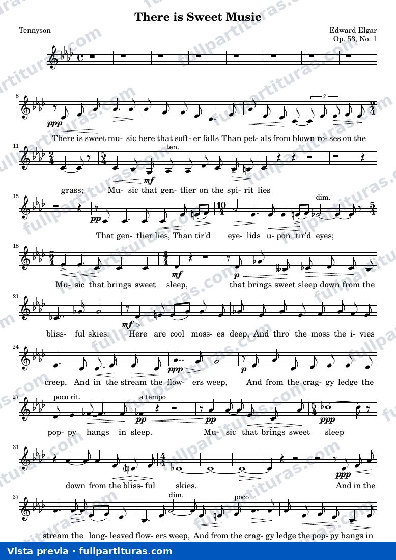 There is Sweet Music — Elgar A2 — vista previa