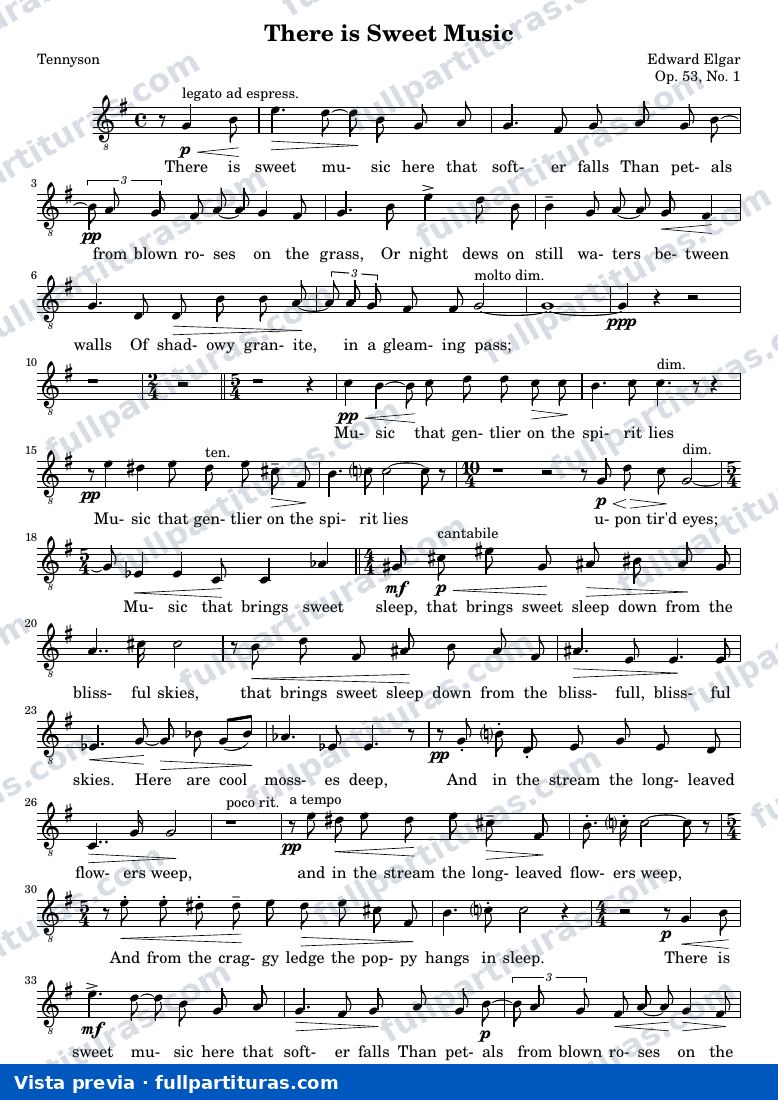 There is Sweet Music — Elgar T2 — vista previa