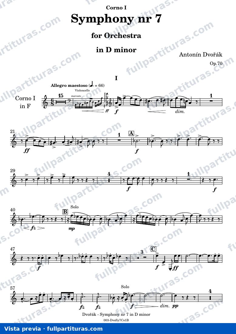 Symphony Nr. 7 — DvorakSYMPH7 part Corno I — visualização