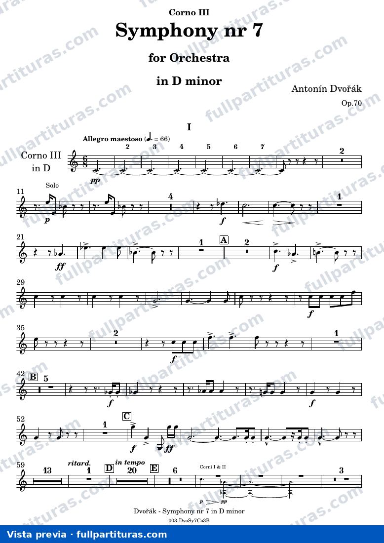Symphony Nr. 7 — DvorakSYMPH7 part Corno III — visualização
