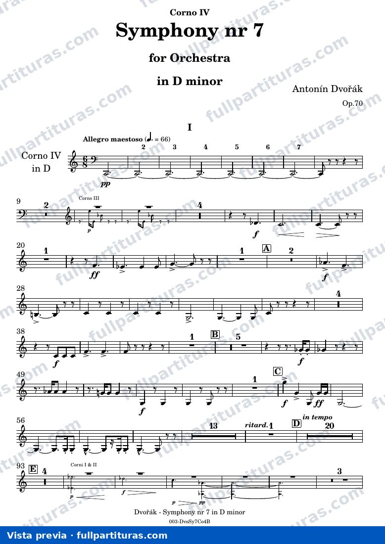 Symphony Nr. 7 — DvorakSYMPH7 part Corno IV — visualização