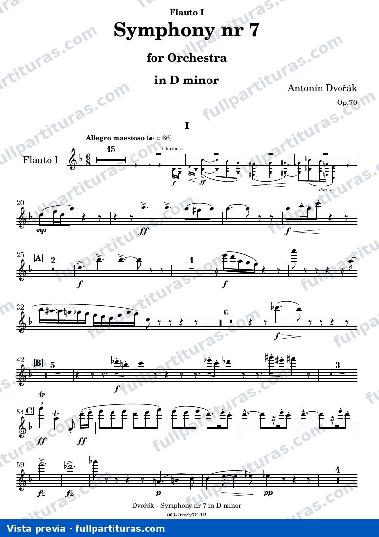 Symphony Nr. 7 — DvorakSYMPH7 part Flauto I — visualização