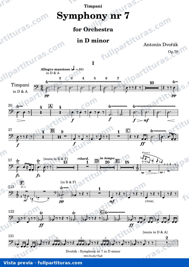 Symphony Nr. 7 — DvorakSYMPH7 part Timpani — visualização