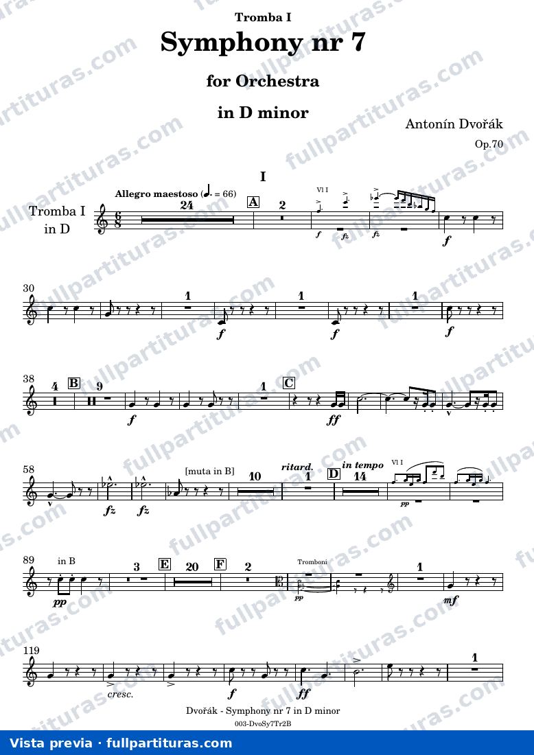 Symphony Nr. 7 — DvorakSYMPH7 part Tromba I — preview