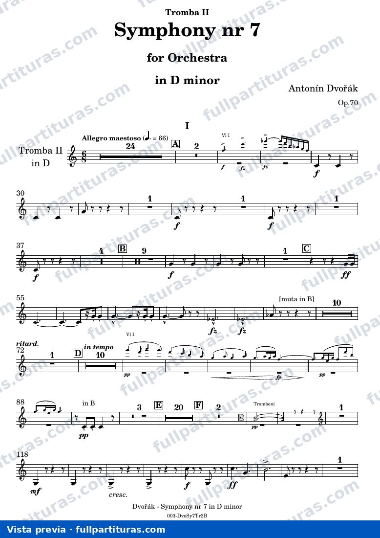 Symphony Nr. 7 — DvorakSYMPH7 part Tromba II — visualização