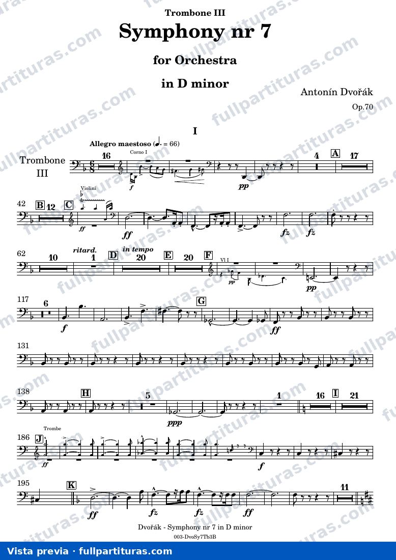 Symphony Nr. 7 — DvorakSYMPH7 part Trombone III — preview