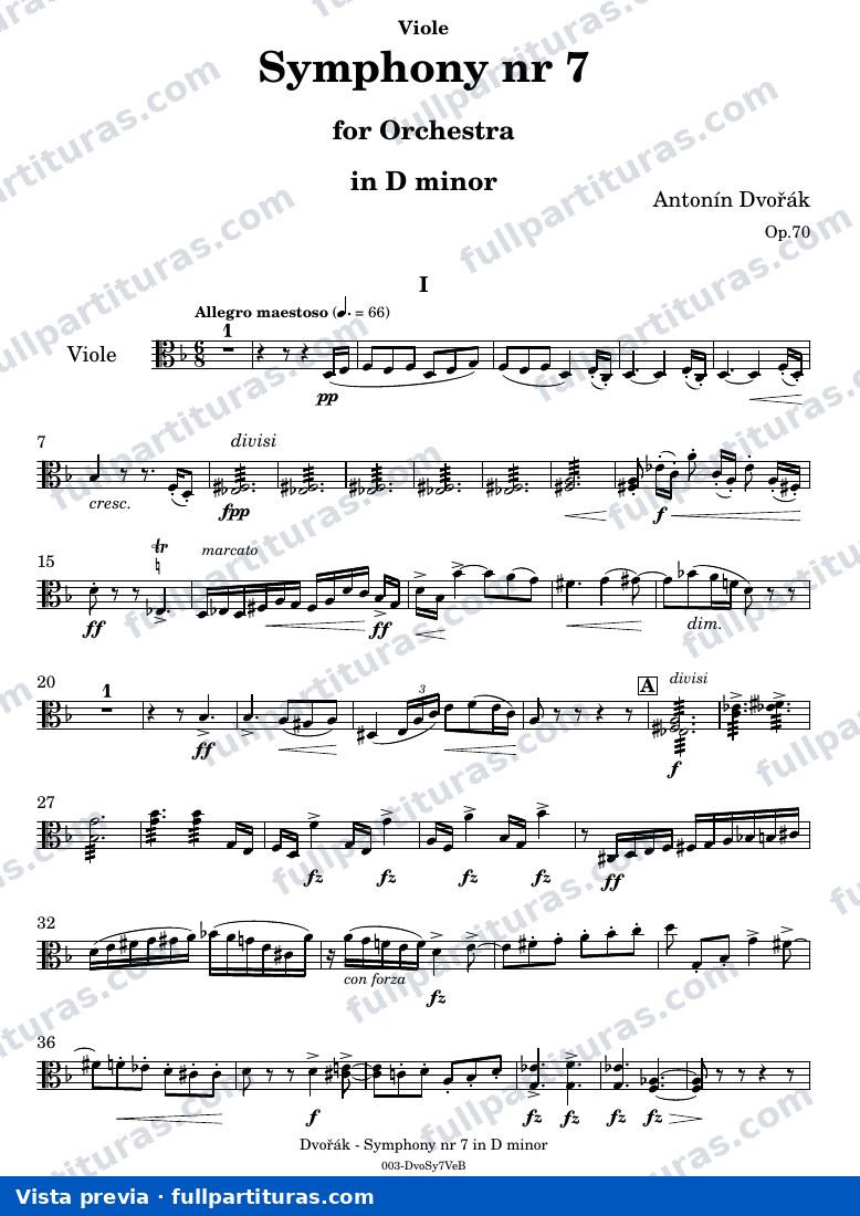 Symphony Nr. 7 — DvorakSYMPH7 part Viola — предварительный просмотр