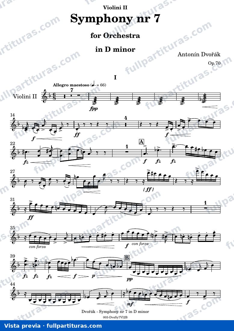 Symphony Nr. 7 — DvorakSYMPH7 part Violino II — preview